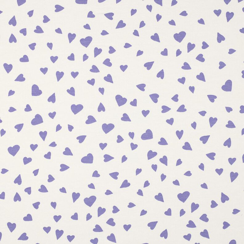 French Terry hearts | Poppy Fabrics – ivory/mauve,  image number 1
