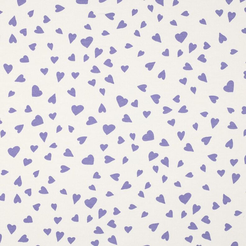French Terry hearts | Poppy Fabrics – ivory/mauve, image number 1
