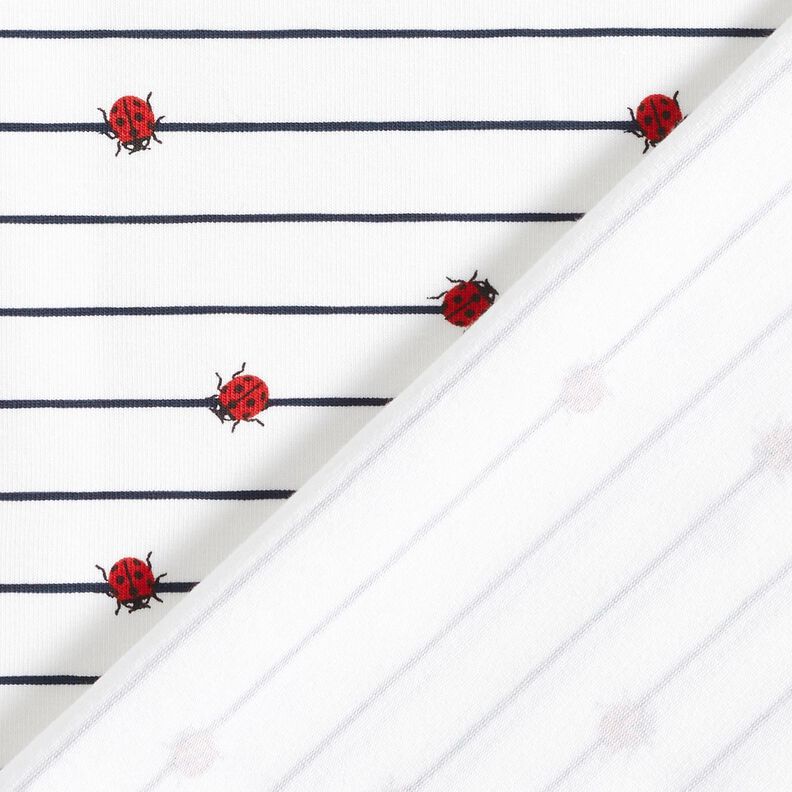 Cotton Jersey Stripes and ladybugs – offwhite,  image number 4
