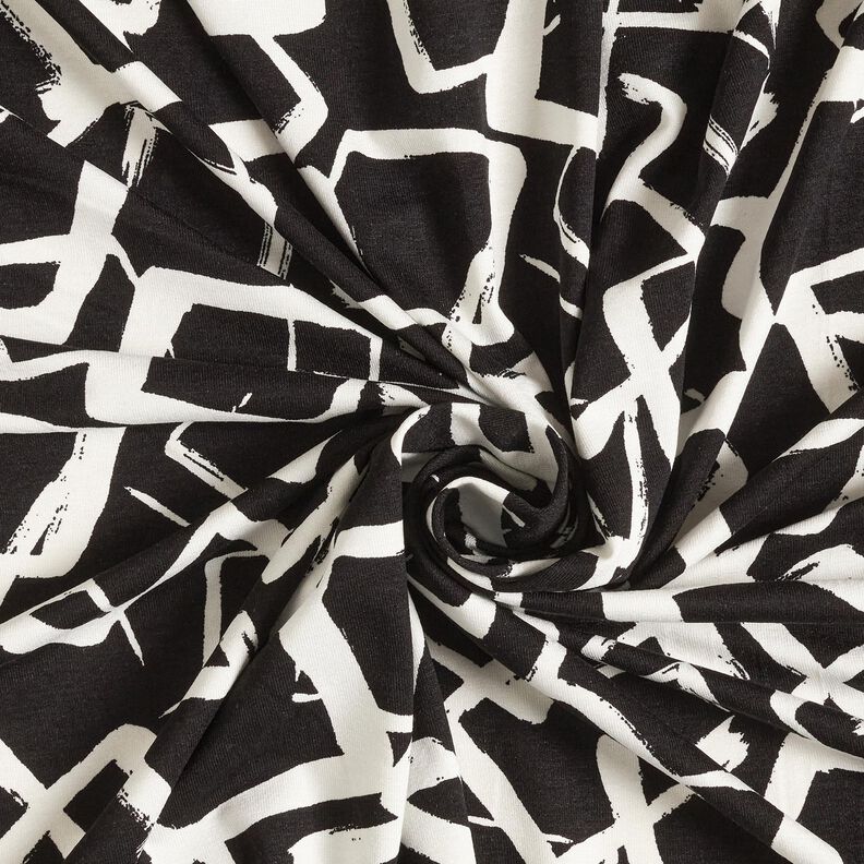 Viscose Jersey scattered diamonds – black/ivory,  image number 3