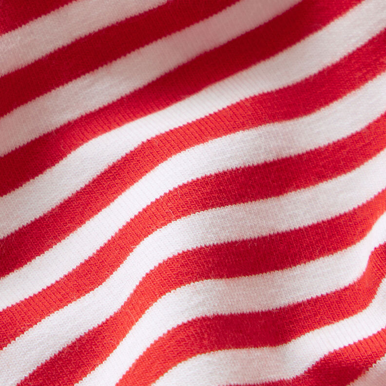 Cotton Jersey Narrow Stripes – red/white,  image number 3