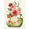 Decorative Panel Twill watercolour flowers – ivory/berry,  thumbnail number 5