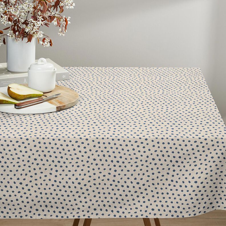 Decor Fabric Half Panama loose dots – blue/cashew, image number 7