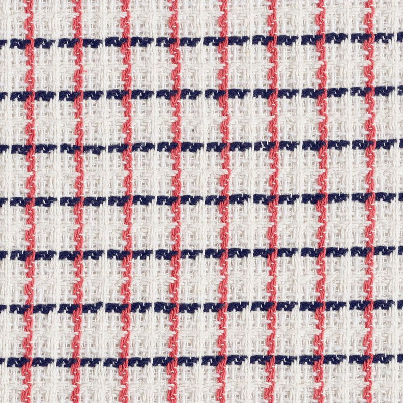 Checked chunky bouclé – white/berry,  image number 1
