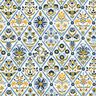 Cotton Cretonne flower tiles – white/brilliant blue,  thumbnail number 1
