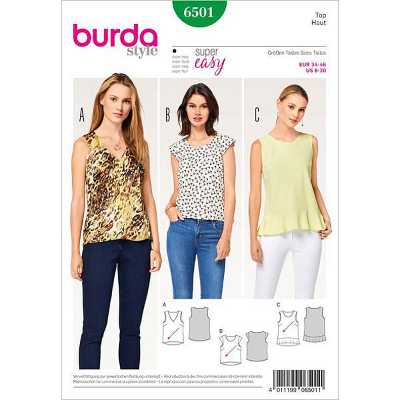 Top, Burda 6501,  image number 1