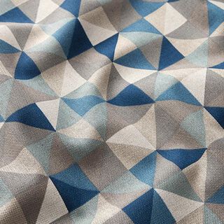 Decor Fabric Half Panama retro diamond pattern – grey/blue, 
