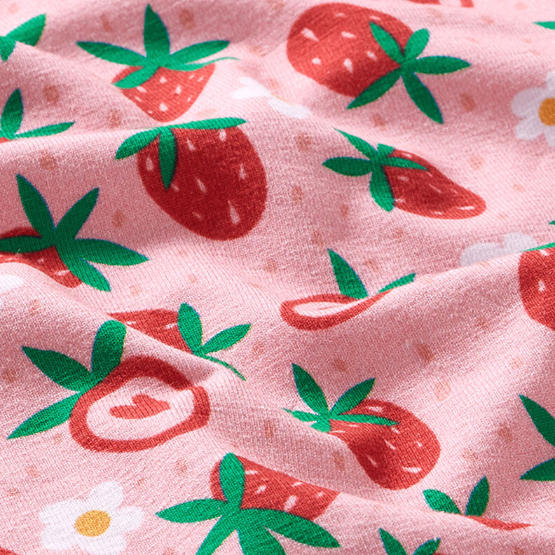 Cotton Jersey Sweet Strawberries | PETIT CITRON – pink,  image number 2
