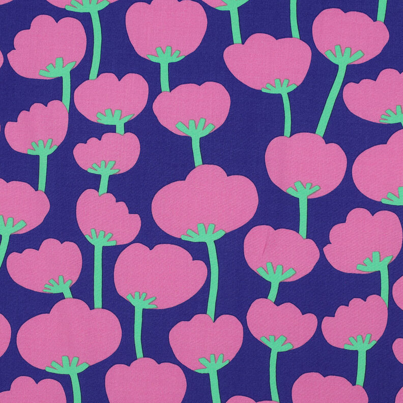 LENZING™ ECOVERO™ viscose fabric  Poppies | Nerida Hansen – navy blue/pink,  image number 1