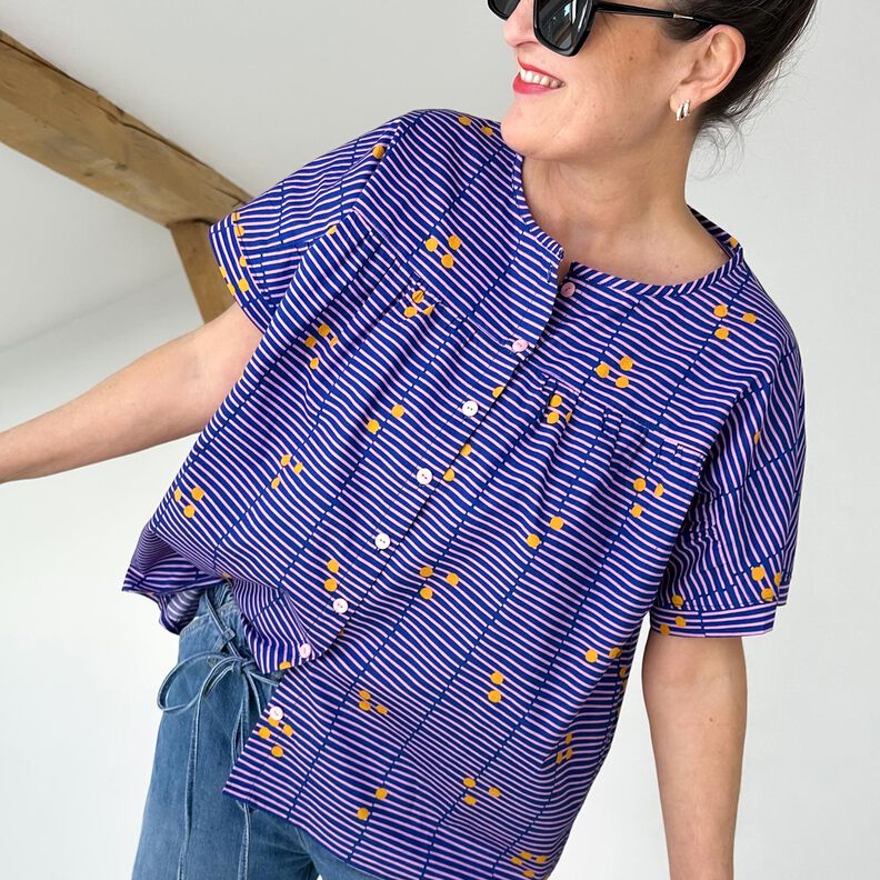 FRAU SUZY - loose short-sleeved blouse with ruffles, Studio Schnittreif | XS - XXL,  image number 6