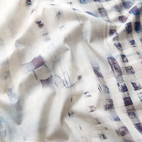 GOTS Cotton Batiste border fabric checks with colour gradient | TCC x LOOKS by Wolfgang Joop – navy, 