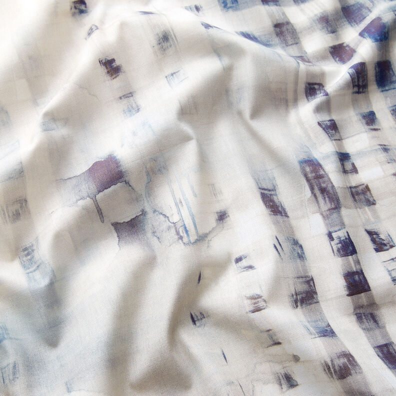 GOTS Cotton Batiste border fabric checks with colour gradient | TCC x LOOKS by Wolfgang Joop – navy,  image number 3