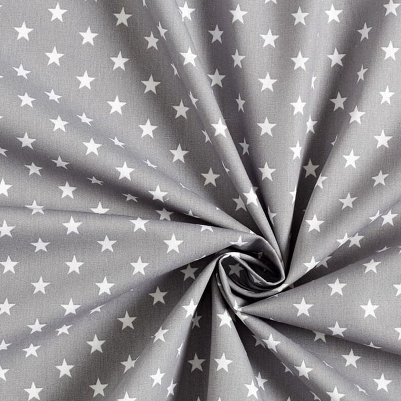 Cotton Poplin Medium Stars – grey/white,  image number 5