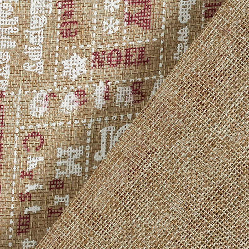 Decor Fabric Jute-Look Christmas Collage – dune/white,  image number 5
