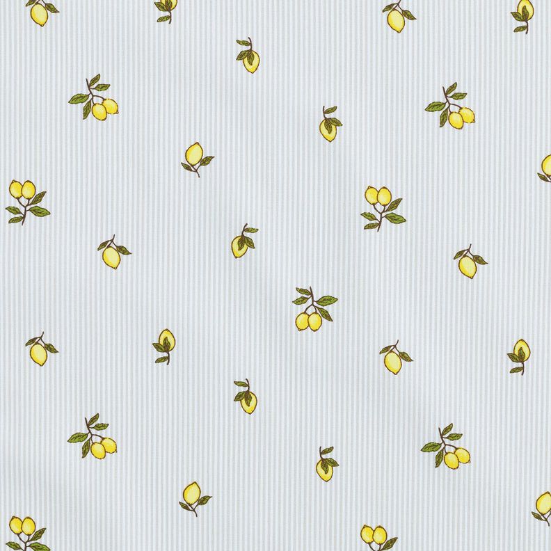 Cotton lemons and stripes – offwhite/light taupe,  image number 1