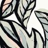 Viscose Jersey large leaves – ivory/midnight blue,  thumbnail number 5