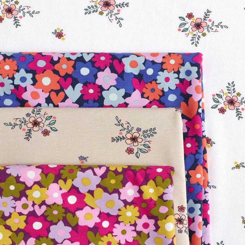 Cotton Jersey colourful flowers | Poppy Fabrics – grape,  image number 5