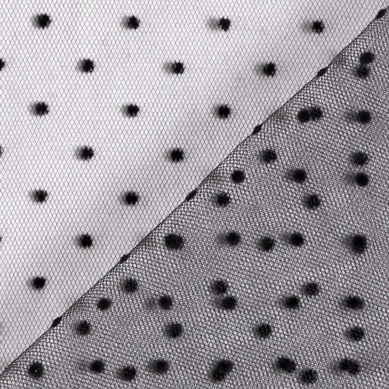 Tulle velvet dots – black,  image number 4