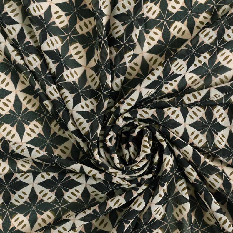 Chiffon circles and diamonds – black/offwhite,  image number 3