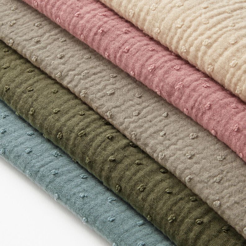 Double Gauze/Muslin dobby – khaki,  image number 5