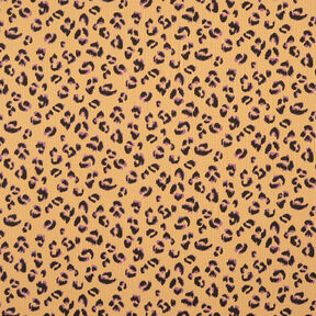 Double Gauze/Muslin leopard print – antique gold/red lilac, 