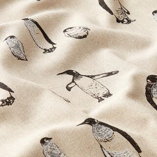 Half Panama Decor Fabric Penguins – natural, 
