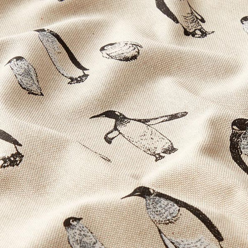 Half Panama Decor Fabric Penguins – natural,  image number 2