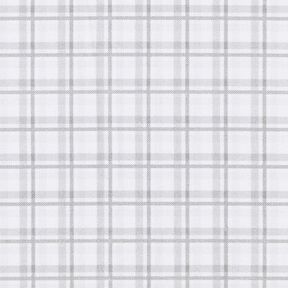 Double Check Cotton Poplin – white/silver grey, 