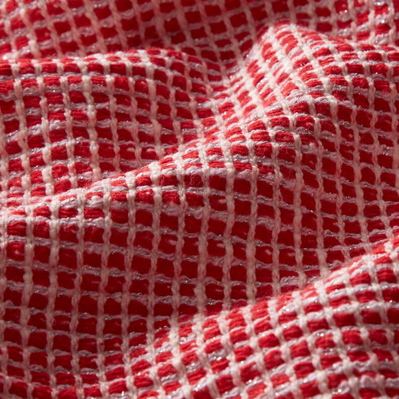 textured bouclé cotton blend – red/white,  image number 2