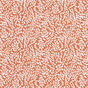 Cotton Cretonne Mini leaves – lobster/white, 