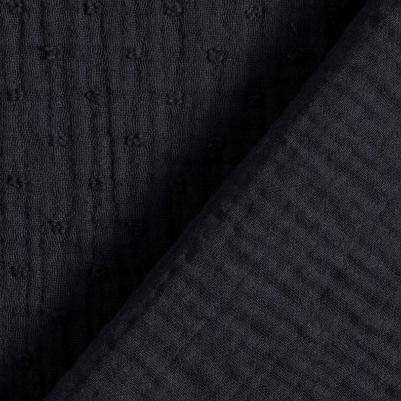 Double Gauze/Muslin dobby – black,  image number 4