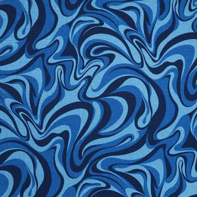 Viscose crepe waves – navy blue/royal blue, 