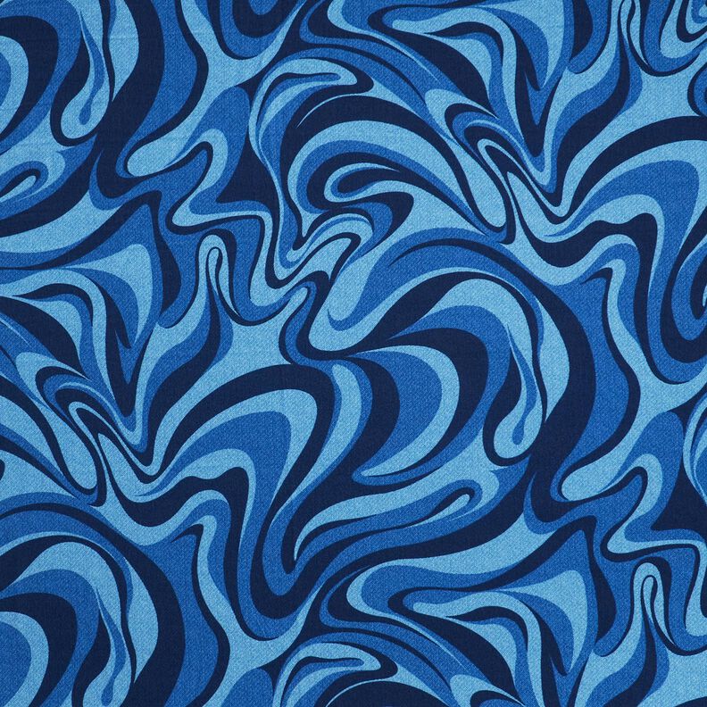 Viscose crepe waves – navy blue/royal blue,  image number 1