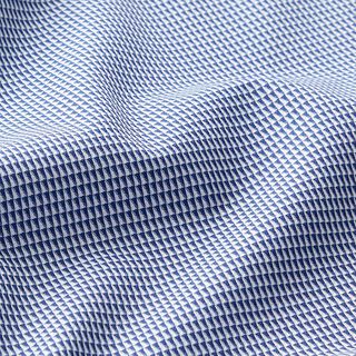 Shirt fabric, small triangles – white/navy blue, 