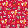 Cotton Cretonne Dogs at Christmas – red,  thumbnail number 1