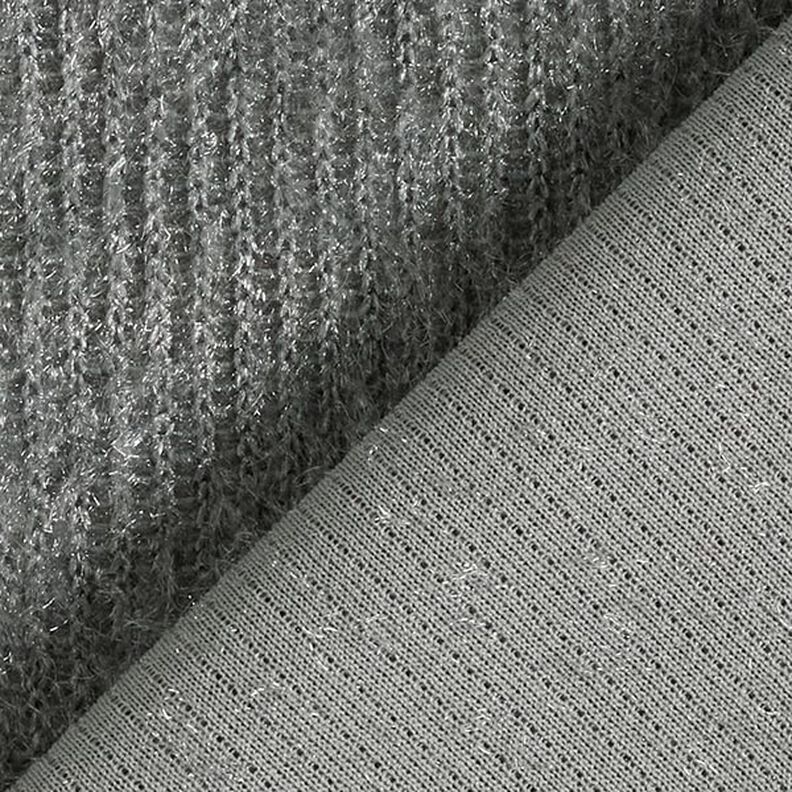 Fluffy Knit Fabric – antique silver,  image number 3