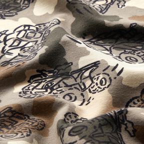 French Terry Camouflage monster trucks  – taupe, 