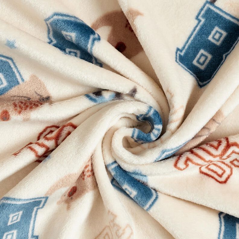 Cosy Fleece Varsity jacket style – light beige/blue, image number 3