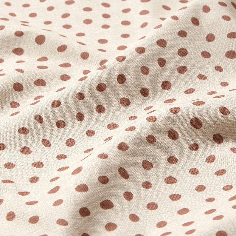 Decor Fabric Half Panama loose dots – light brown/cashew, image number 2