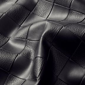 Imitation Leather braided look – black, 