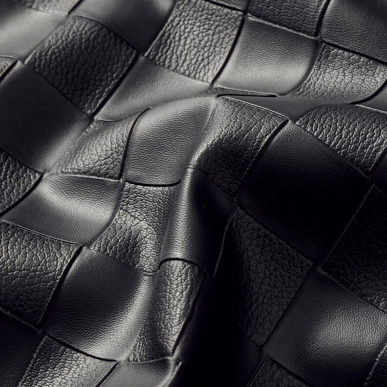 Imitation Leather braided look – black, image number 2