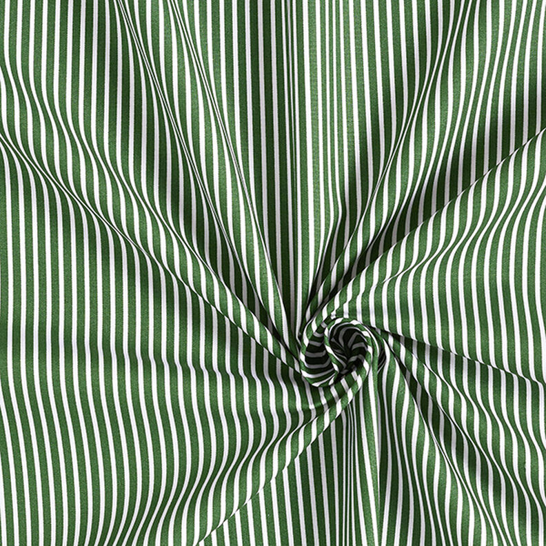 Cotton Poplin Stripes – dark green/white,  image number 3