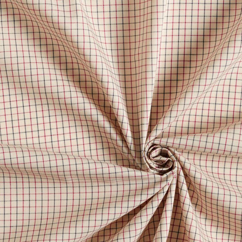 Shirt fabric fine check – beige/navy blue, image number 3