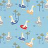 Cotton Jersey geese go surfing Digital Print – light blue,  thumbnail number 1