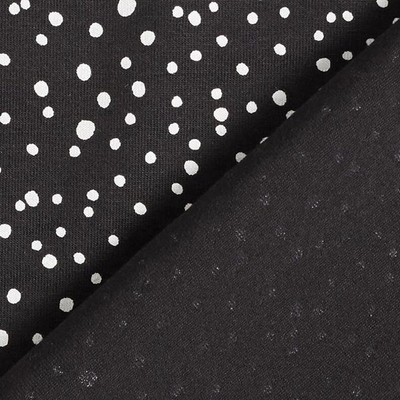 Cotton jersey irregular dots – black,  image number 4