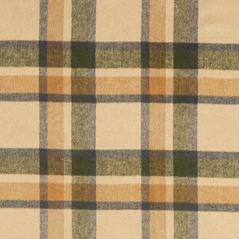 Coat fabric roughened tartan – sand/light khaki,  image number 1