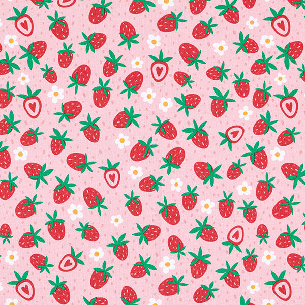 Cotton Jersey Sweet Strawberries | PETIT CITRON – pink,  image number 1