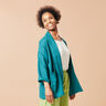Linen fabric Ramie mix medium – petrol,  thumbnail number 6