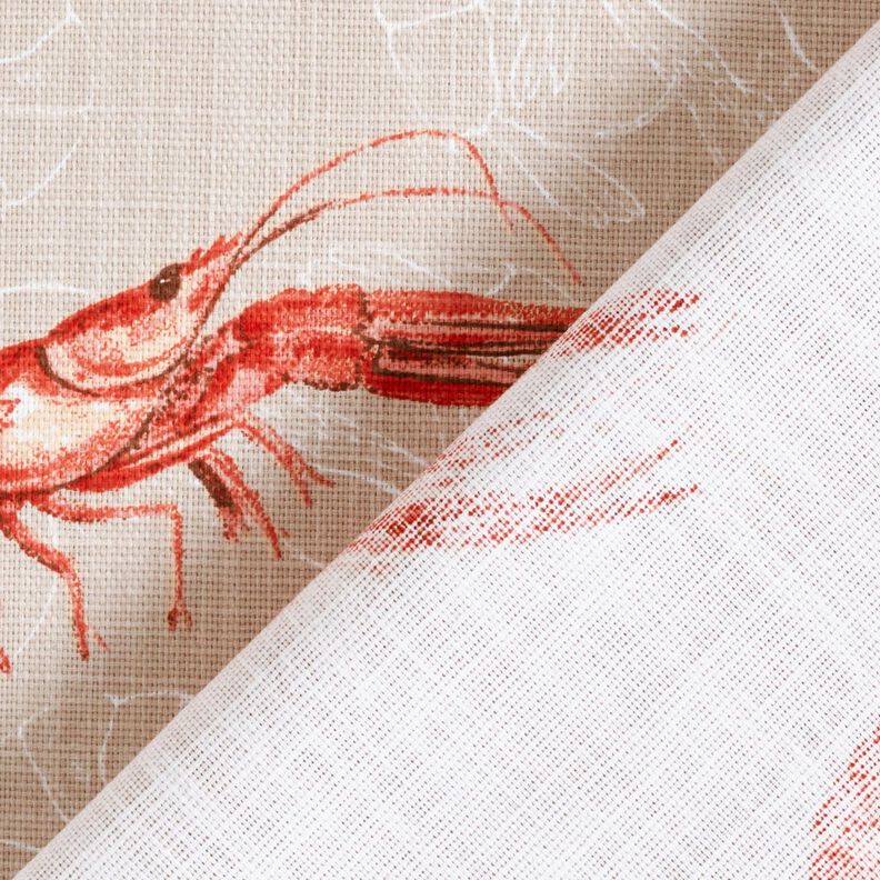 Decor Fabric Panama king prawns – cashew/fire red,  image number 4