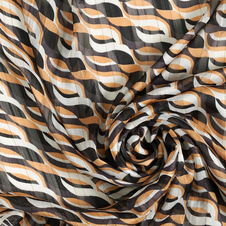 Chiffon Waves and burnout stripes with Glitter – beige/white, image number 3